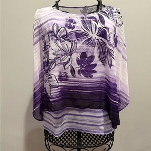 Chico's Purple Floral Women's Blouse